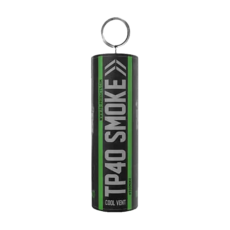 Fumigène Enola Gaye TP40 vert Cool Vent debout, anneau de tirage sur le dessus