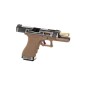 WE - Pistolet GBB G-Force 17 SV Or Barrel Métal Version - Tan et Argent