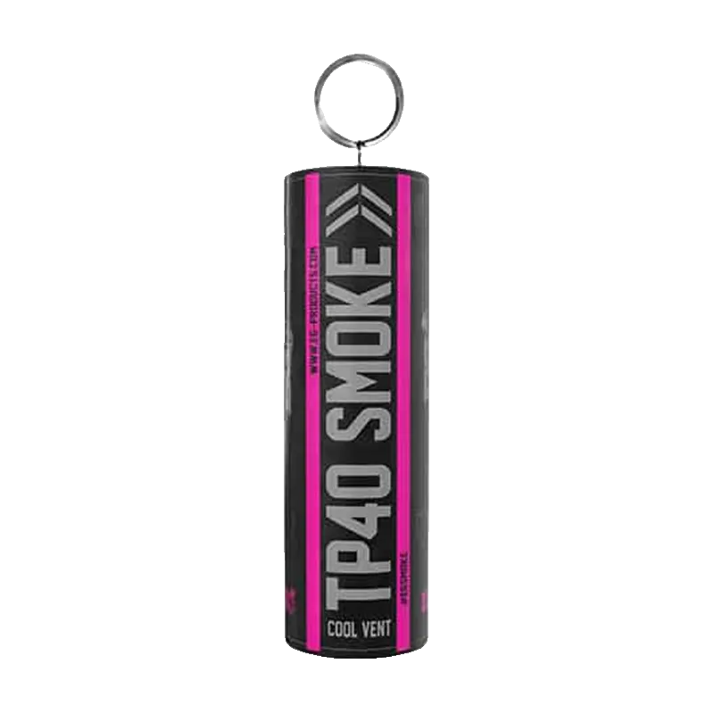 Fumigène Enola Gaye TP40 rose Cool Vent debout, anneau de tirage sur le dessus