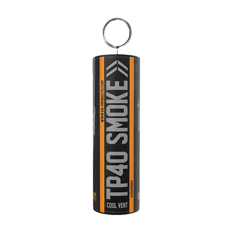 Fumigène Enola Gaye TP40 orange Cool Vent debout, anneau de tirage sur le dessus