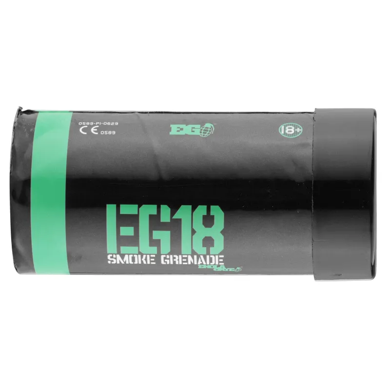 Packaging fumigène EG18 vert Enola Gaye 100 g composition pyrotechnique avec notice