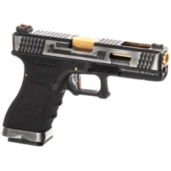 WE - Pistolet GBB G-Force 17 SV Or Barrel Métal Version - Noir
