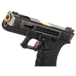 WE - Pistolet GBB G-Force 17 SV Or Barrel Métal Version - Noir