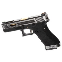 WE - Pistolet GBB G-Force 17 SV Or Barrel Métal Version - Noir