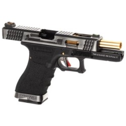 WE - Pistolet GBB G-Force 17 SV Or Barrel Métal Version - Noir