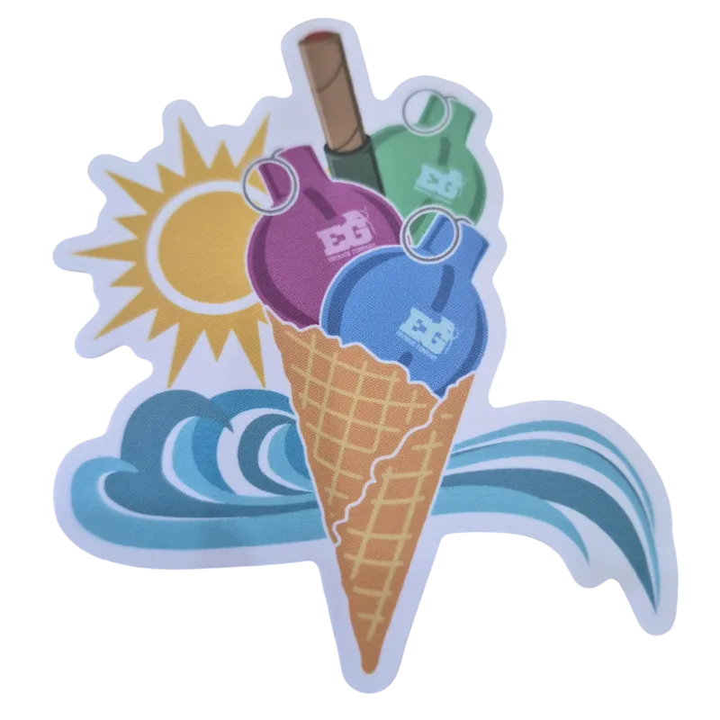 Sticker Enola Gaye Glace Grenade Bleu Sticker Enola Gaye Glace Grenade Bleu