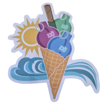 Sticker Enola Gaye Glace Grenade Bleu